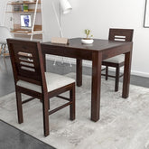 ONIJA  Solid Sheesham Wood 2 Seater Dining Table Set with Cushioned Chairs for Dining Room | Living Room | Home & Office | Hotels Restaurant & Cafe (2 Seater, Walnut Finish)